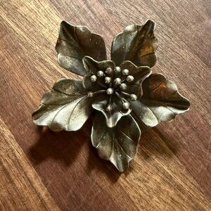 Thai Karen Hill Tribe Silver Flower Pendant 2.25” diameter 97-99% silver